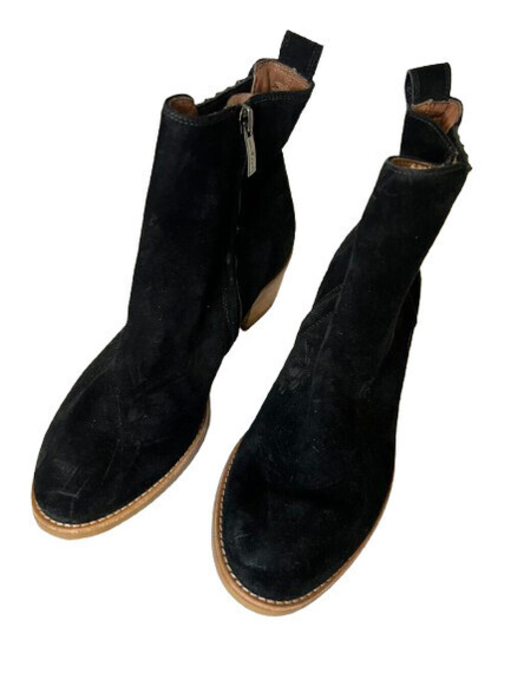 PAUL GREEN Size 3.5 UK 5.5 US Black Suede Zip Ankle Bootie